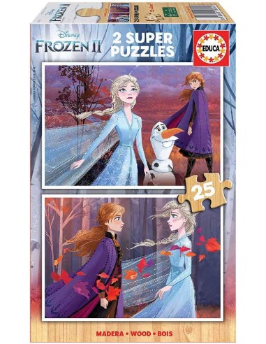 PUZZLE 2X25 PIEZAS FROZEN 2 - MADERA ECO