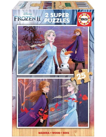 PUZZLE 2X25 PIEZAS FROZEN 2 - MADERA ECO