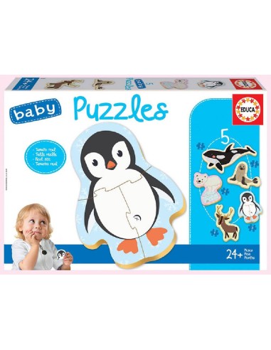 5 BABY PUZZLES ANIMALES POLO NORTE