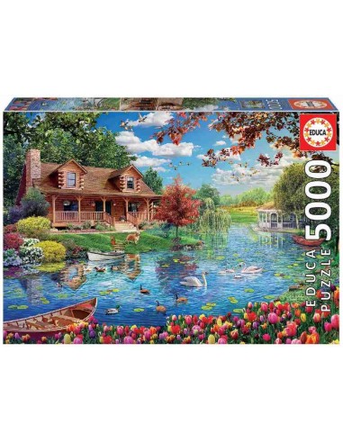 PUZZLE 5000 PIEZAS CASITA EN EL LAGO