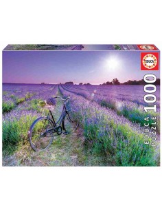 Puzzle 1000 bicicleta en campo de lavand