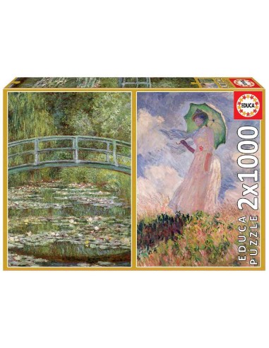 PUZZLE 2×1000 ESTANQUE NENUFARES/MUJER S