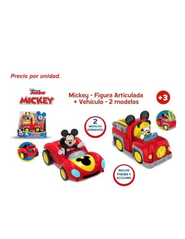 MICKEY FIGURA ARTICULADA + VEHICULO