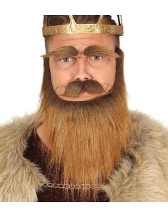 BARBA BIGOTE Y CEJAS CASTAÑAS