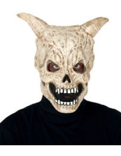MASCARA CALAVERA CON CUERNOS LATEX