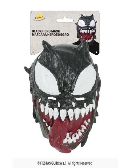 Mascara negra heroe latex