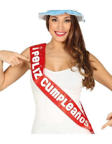 BANDA `FELIZ CUMPLEAÑOS` ROJA