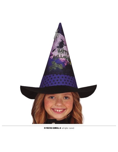 GORRO BRUJA AZUL, INFANTIL