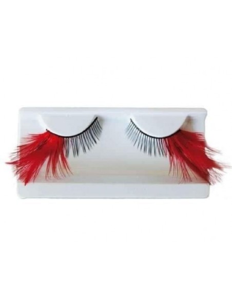 PESTAÑAS PLUMAS ROJAS