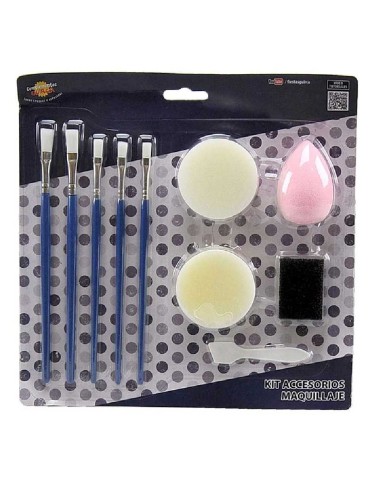SET DE 5 PINCELES Y 4 ESPONJAS MAQUILLAJ