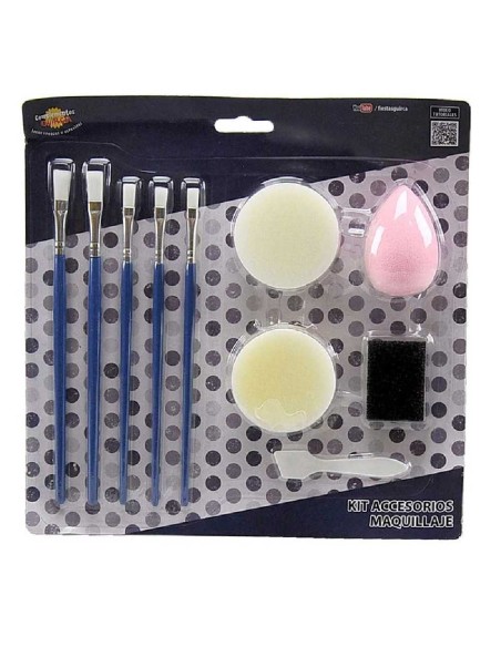 SET DE 5 PINCELES Y 4 ESPONJAS MAQUILLAJ