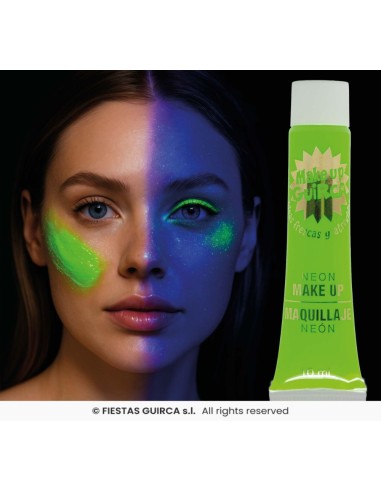 MAQUILLAJE EN TUBO DE CREMA VERDE NEON 1