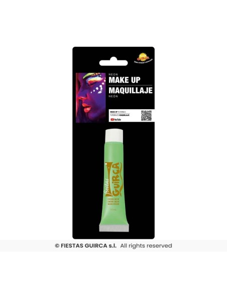 MAQUILLAJE EN TUBO DE CREMA VERDE NEON 1