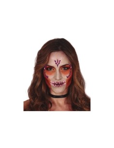 JOYAS FACIALES ADHESIVAS CALAVERA ROSA 2
