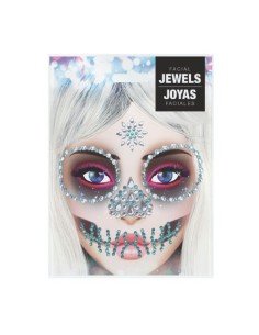 JOYAS FACIALES ADHESIVAS CALAVERA VERDE
