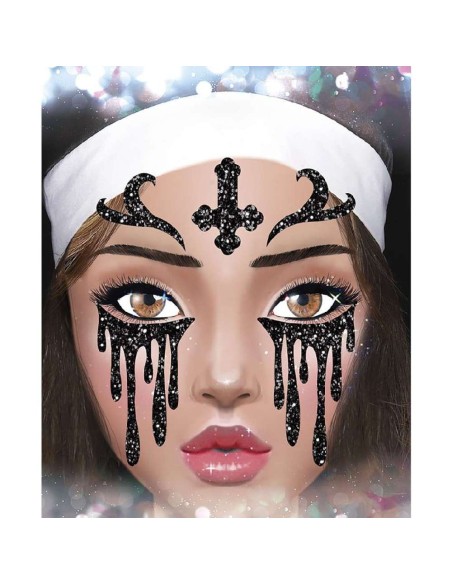 PEGATINAS MONJA GLITTER FACE 20X20 CM