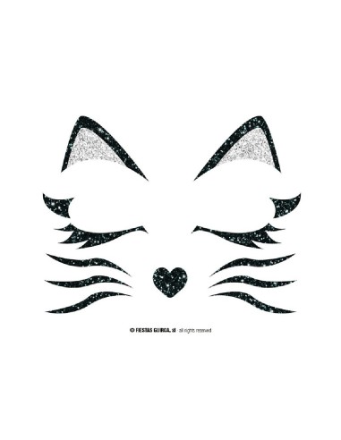 PEGATINAS GATA GATITA GLITTER FACE 20X20
