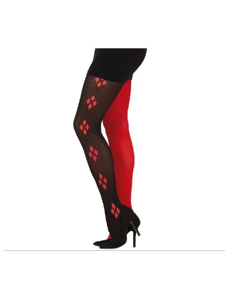 PANTYS ROJA/NEGRA ARLEQUIN ADULTO