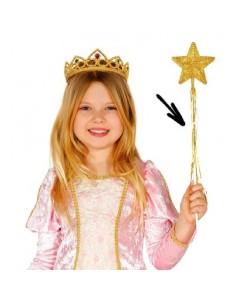 VARITA HADA PRINCESA ORO ESTRELLA 45 CM