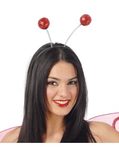 DIADEMA ANTENAS ROJA ESCARCHA