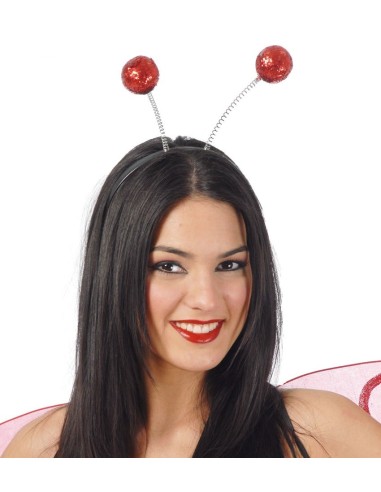 DIADEMA ANTENAS ROJA ESCARCHA