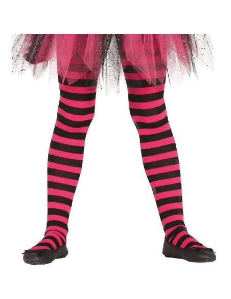 PANTYS RAYAS ROSAS Y NEGRAS 5-9 AÑOS