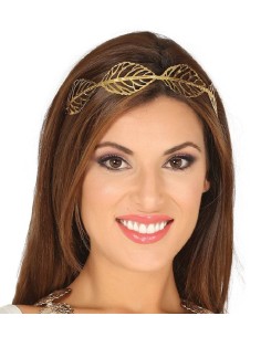 CORONA HOJAS METAL LAUREL ORO