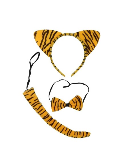 CONJUNTO SET TIGRE (DIADEMA CON OREJAS,C