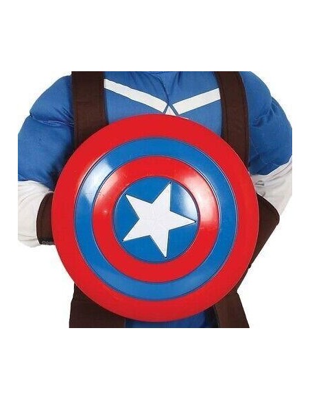 ESCUDO CON ESTRELLA ROJO Y AZUL 32CM CAP