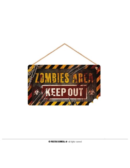 LETRERO `KEEP OUT`, 35X20 CMS. MADERA