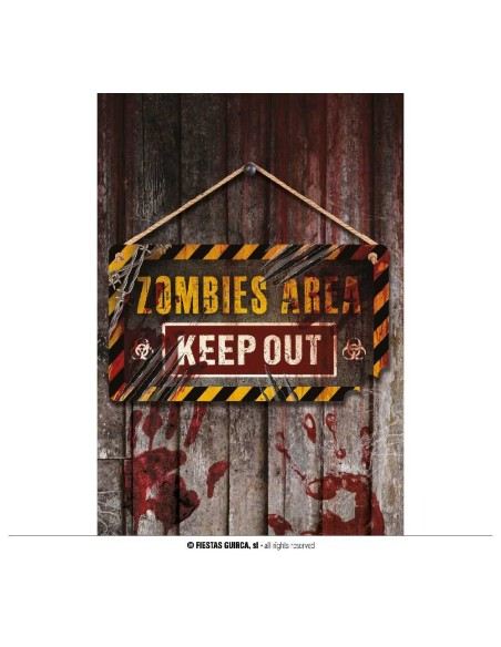 LETRERO `KEEP OUT`, 35X20 CMS. MADERA