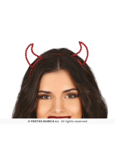 DIADEMA ROJA DEMONIO PIEDRAS PRECIOSAS