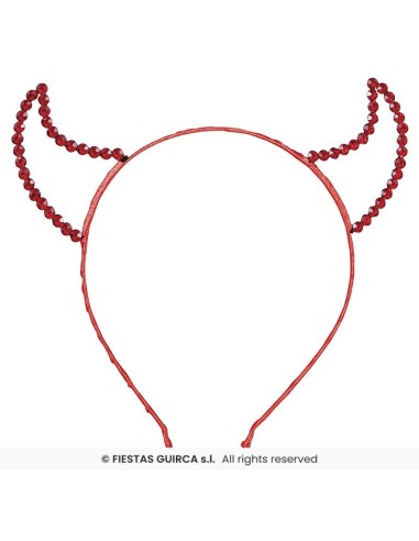 DIADEMA ROJA DEMONIO PIEDRAS PRECIOSAS