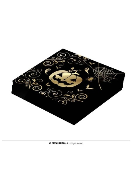 PAQUETE 12 SERVILLETAS CALABAZA ORO 33X3
