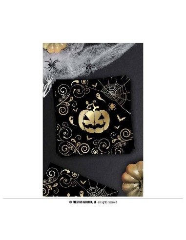 PAQUETE 12 SERVILLETAS CALABAZA ORO 33X3