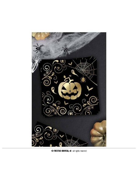 PAQUETE 12 SERVILLETAS CALABAZA ORO 33X3