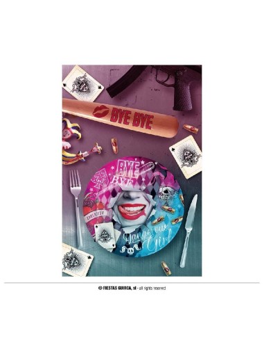 PAQUETE 6 PLATOS DANGEROUS HARLEY QUINN 