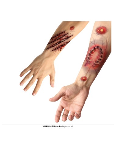TATUAJES ADHESIVOS HERIDAS MORDISCO