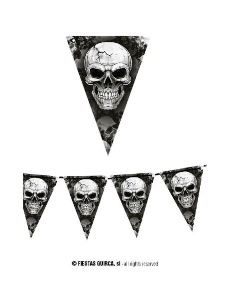 GALLARDETE CALAVERAS 300 CMS GUIRNALDA