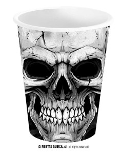 BOLSA 6 VASOS CALAVERA 240 ML 9 CMS