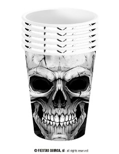 BOLSA 6 VASOS CALAVERA 240 ML 9 CMS 2