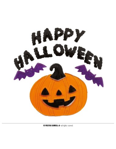Decoracion gel "happy   halloween" 20x25