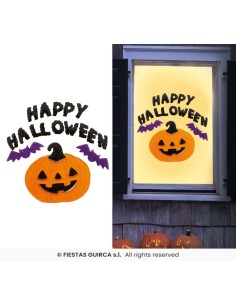 Decoracion gel "happy   halloween" 20x25 2