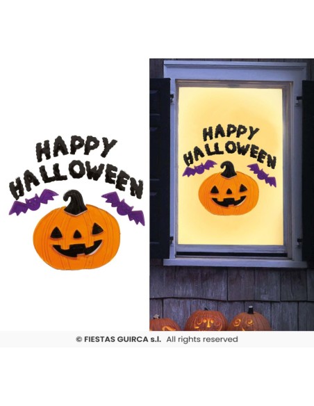 Decoracion gel "happy   halloween" 20x25