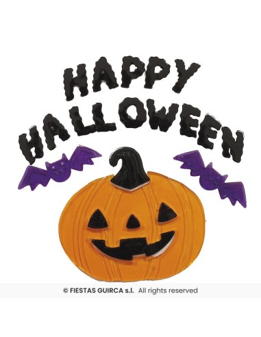 Decoracion gel "happy   halloween" 20x25