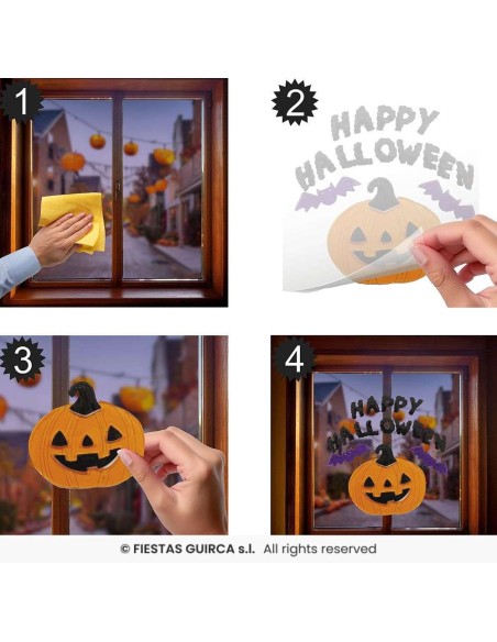 Decoracion gel "happy   halloween" 20x25