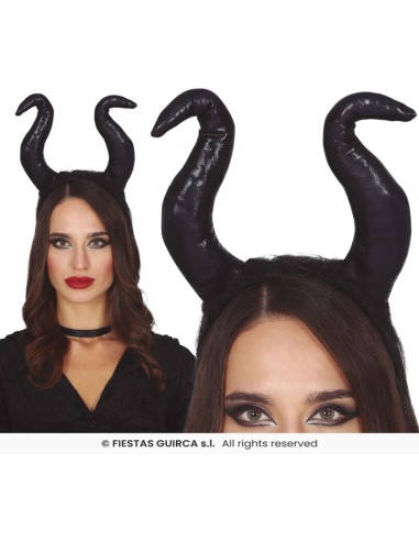 DIADEMA CUERNOS NEGROS MALVADA