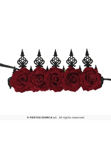 DIADEMA FLORES NEGRAS CON VELO
