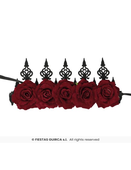 DIADEMA FLORES NEGRAS CON VELO