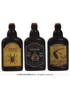 BOTELLAS VENENO VIDRIO SURTIDAS 19 CMS. 2